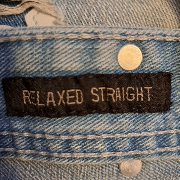Black Premium Distressed Blue Jeans  Size 34/32 - Picture 5 of 5